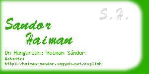 sandor haiman business card